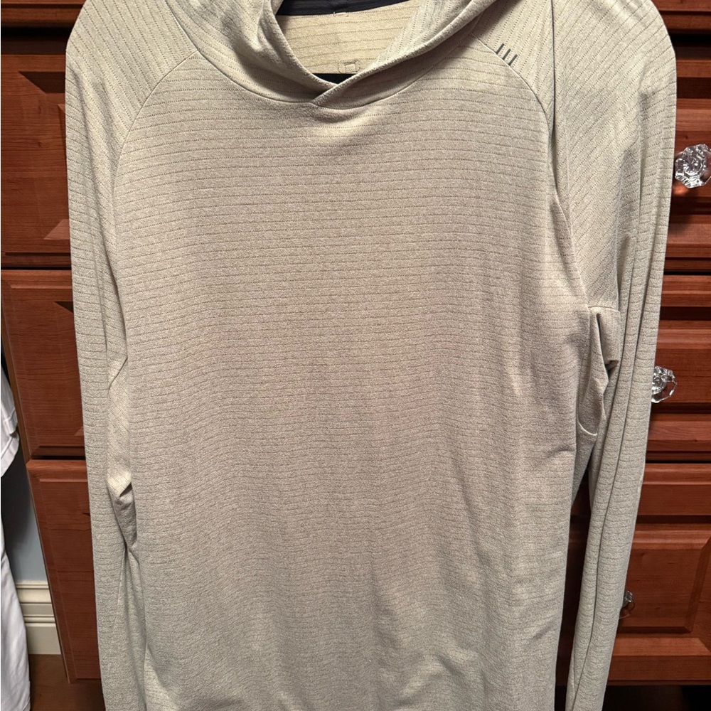 Light Gray Hooded Long Sleeve Top